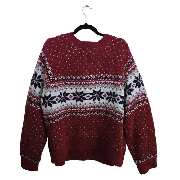 Old Navy Red White Fairisle Plussize Cardigan Sweater Size XXL - Picture 3 of 8